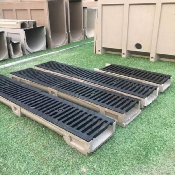 Shallow Polymer Concrete Drainage Channel With DI Gratings