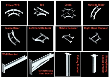 Cable Ladder fittings components Elbow Tee Cross Riser Reducer Bracket