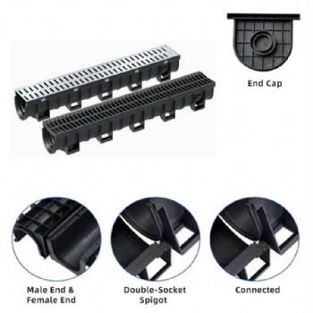Polypropylene ( PP ) Linear Drainage Channel Factory and Size  EN1433